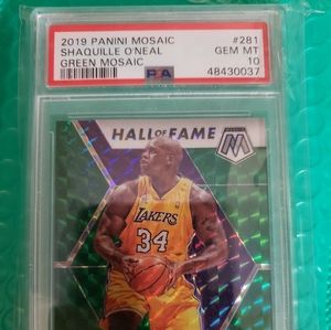 Shaq Green Mosaic Hall fame Card PSA10
